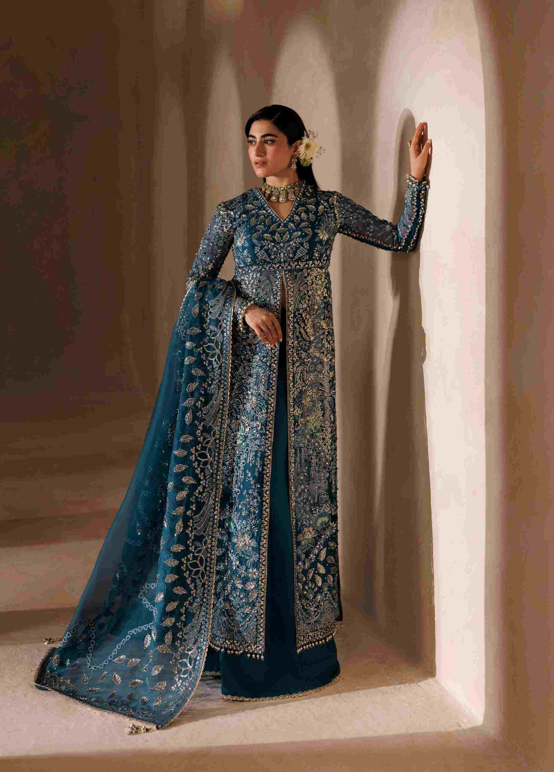 Sardinia Brides Unstitched Hand work Organza 4 Piece Suit SR26UB Sylvia 1805 - Wedding Collection