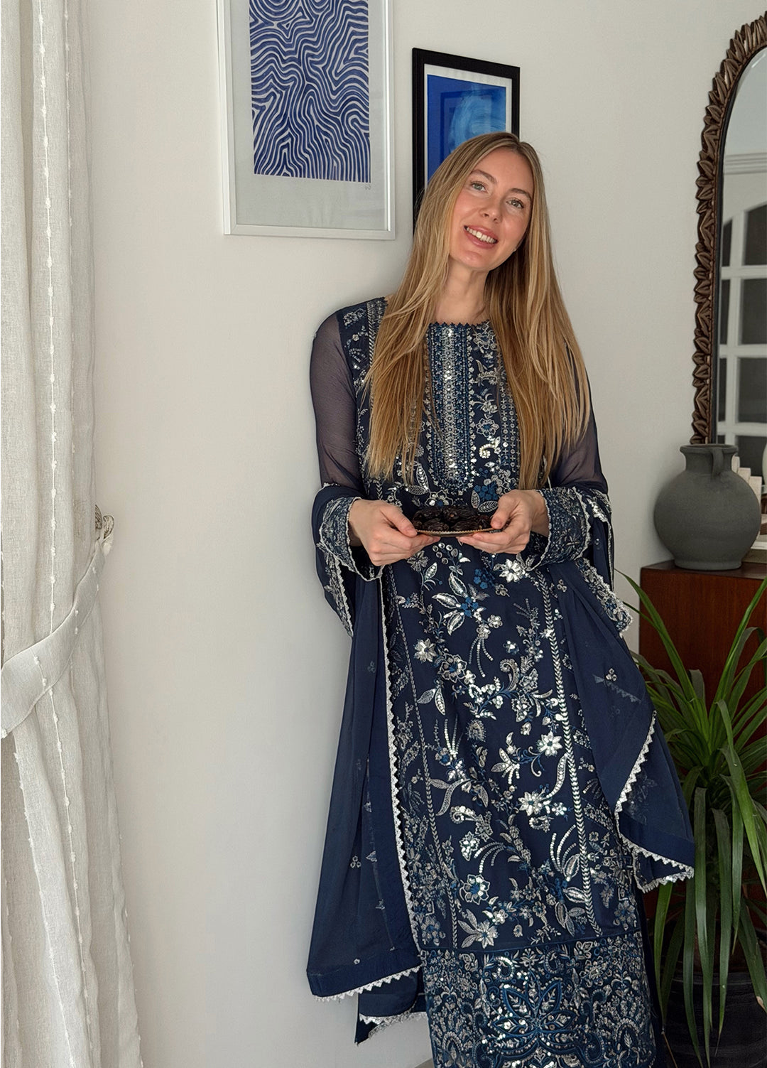 Maison d'or by Sahane Unstitched Embroidered Chiffon 3 Piece Suit CT-27002 NAEL - Festive Collection