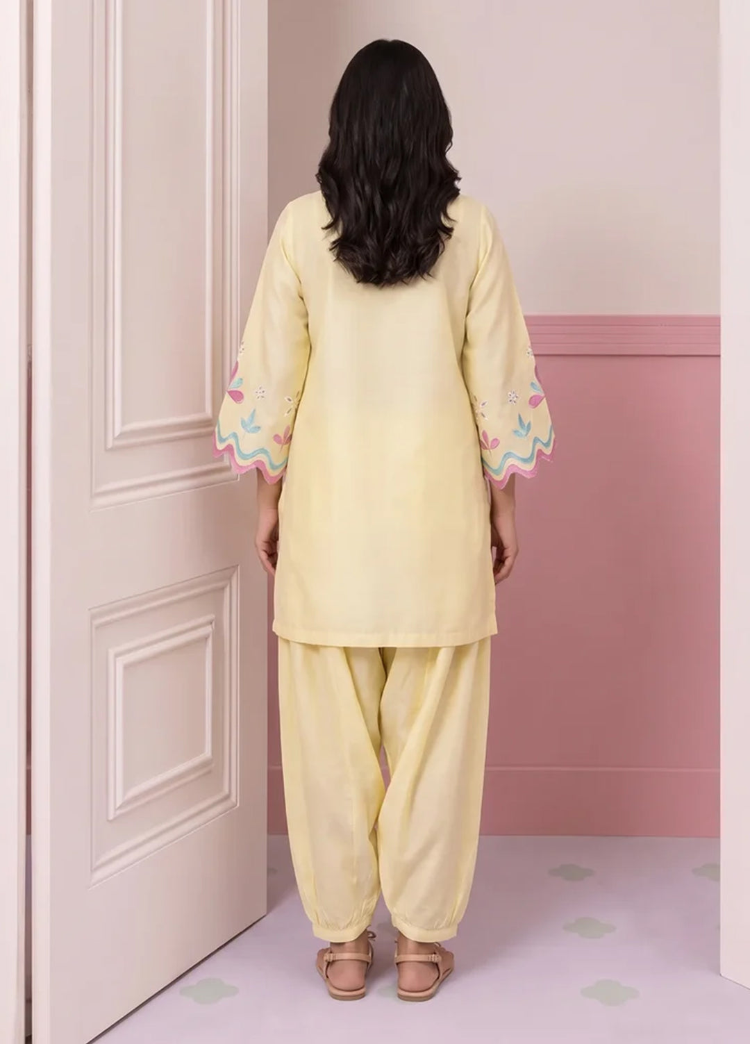 Scherezade Women RTW Embroidered Cotton Lawn 3 Piece Suit PINA COLADA - Casual Collection