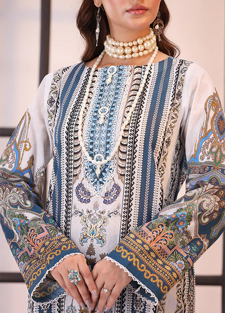 La Elise Women Unstitched Embroidered Lawn 3 Piece Suit 0001205 Kaia - Casual Collection