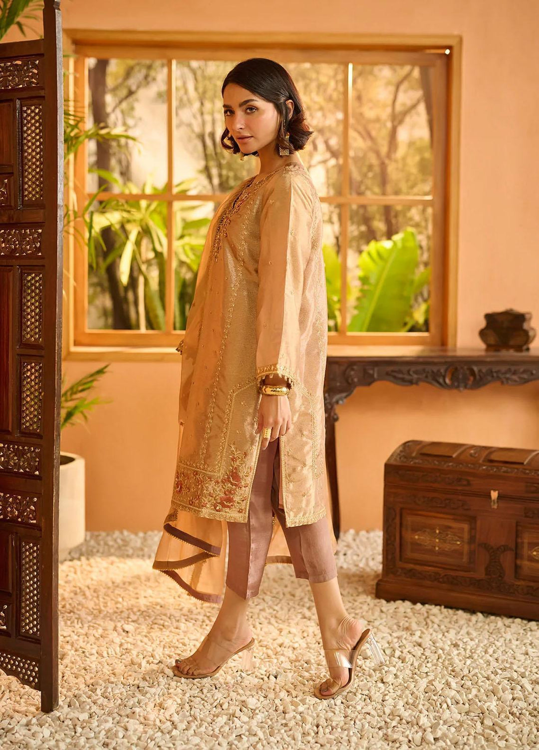 Dhanak Pret   3 Piece Suit DL-0183 COPPER