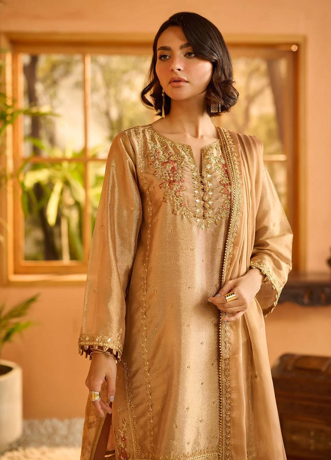 Dhanak Pret   3 Piece Suit DL-0183 COPPER