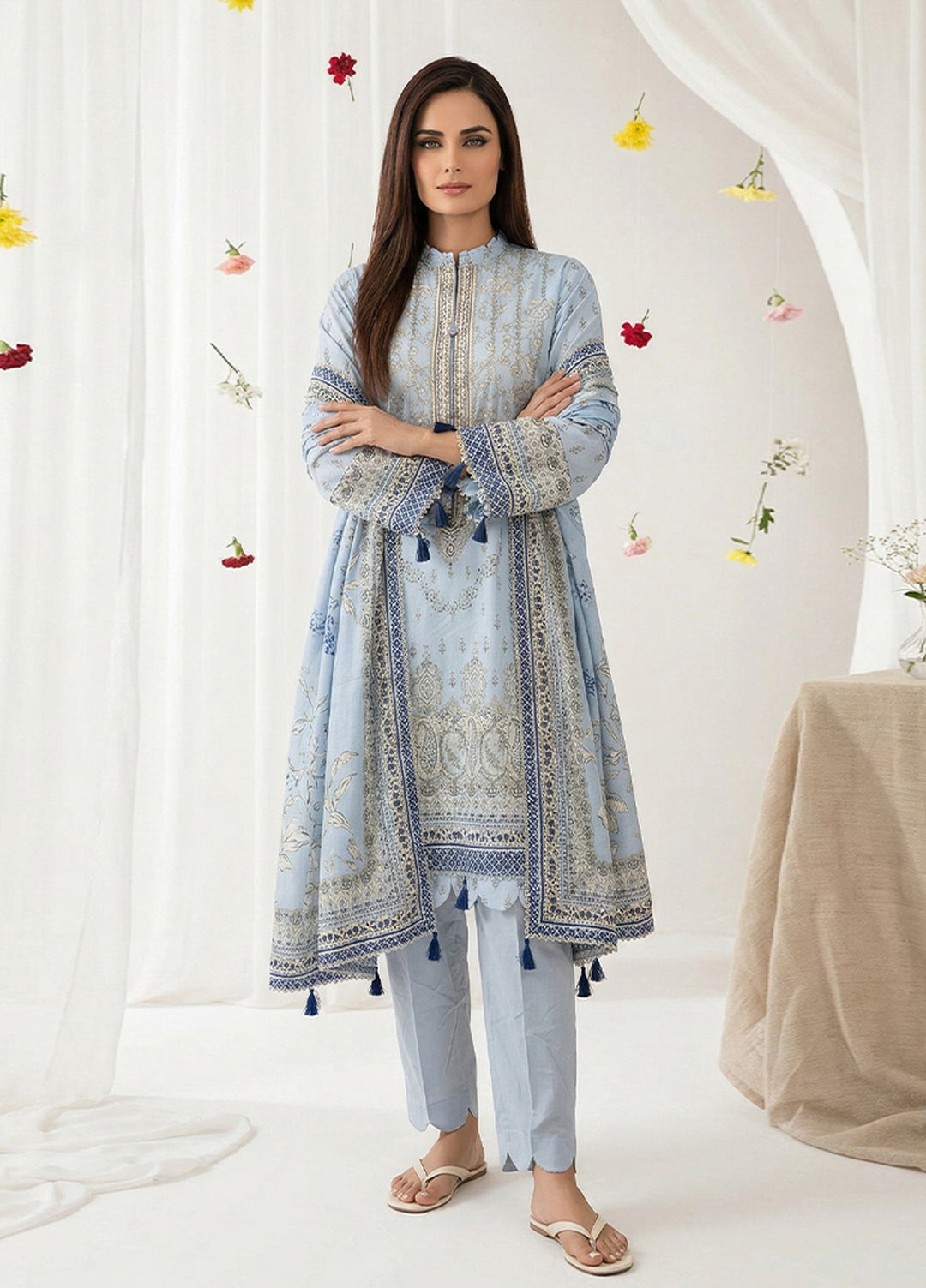 Salina by Regalia Textiles Unstitched Digital Printed Lawn 3 Piece Suit RG26ULSP D2 - Casual Collection