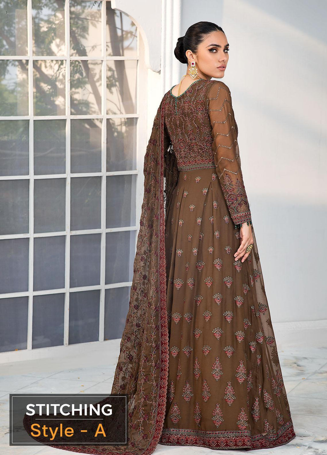 Zarif Embroidered Chiffon Suits Unstitched 3 Piece ZF22DL ZDL-05 Hazel Wood - Luxury Collection