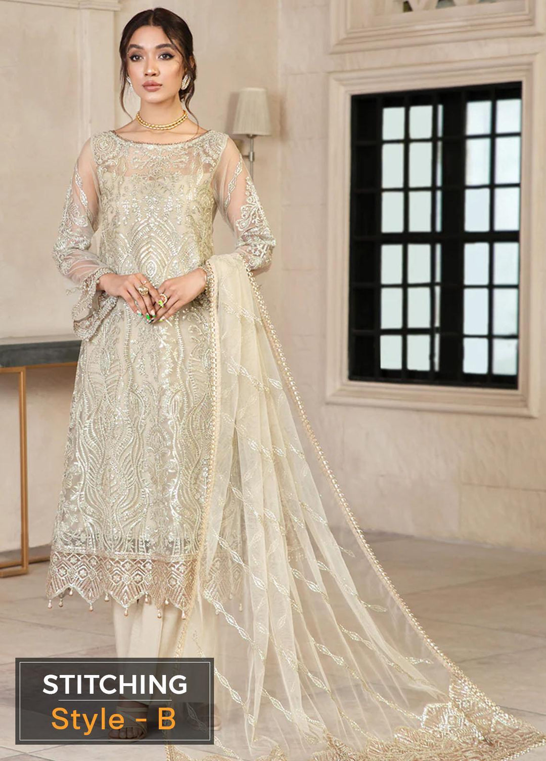 Gulzaar By Zarif Embroidered  Suits Unstitched 3 Piece ZR25UF ZFG 03 DAISY - Luxury Collection