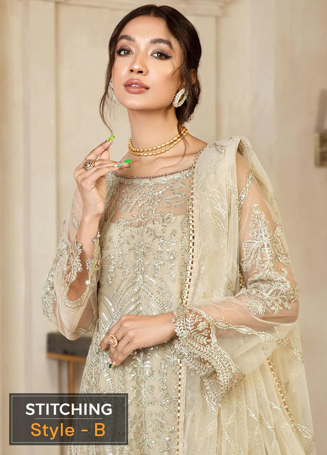 Gulzaar By Zarif Embroidered  Suits Unstitched 3 Piece ZR25UF ZFG 03 DAISY - Luxury Collection