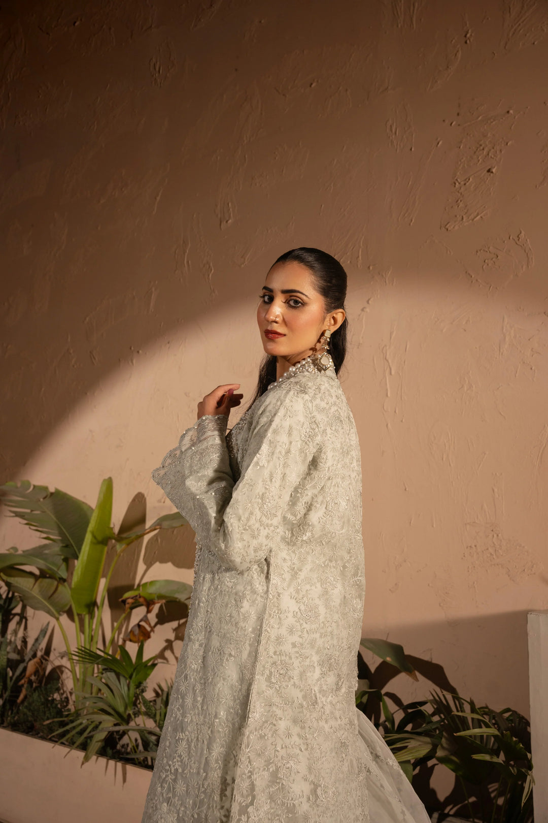 Banno by Manahils RTW Hand work Organza 3 Piece Suit 198-OFF WHITE Festive Collection