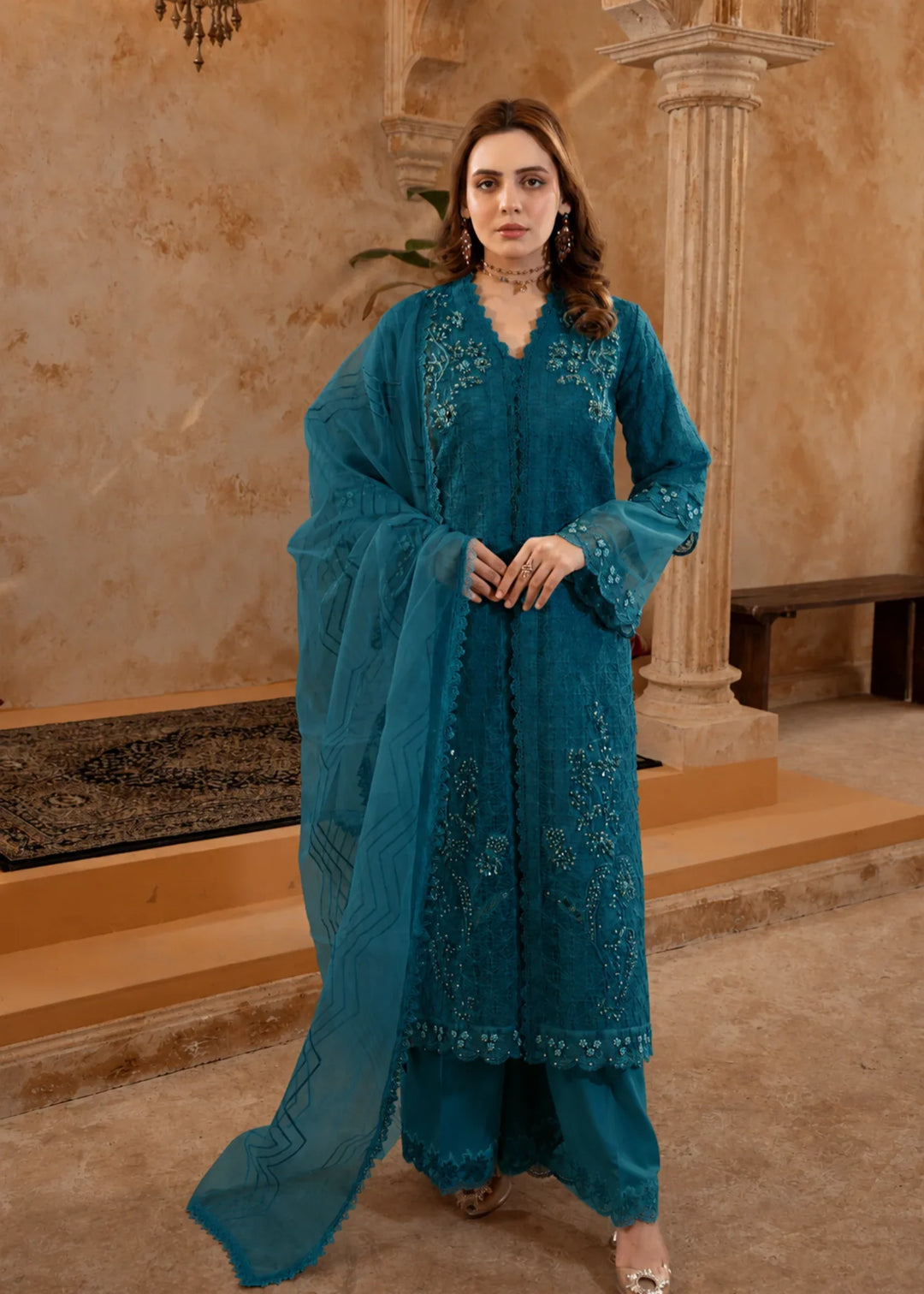 Rang Nirala by Manahils RTW Hand work Organza 3 Piece Suit 181-Bondi Festive Collection