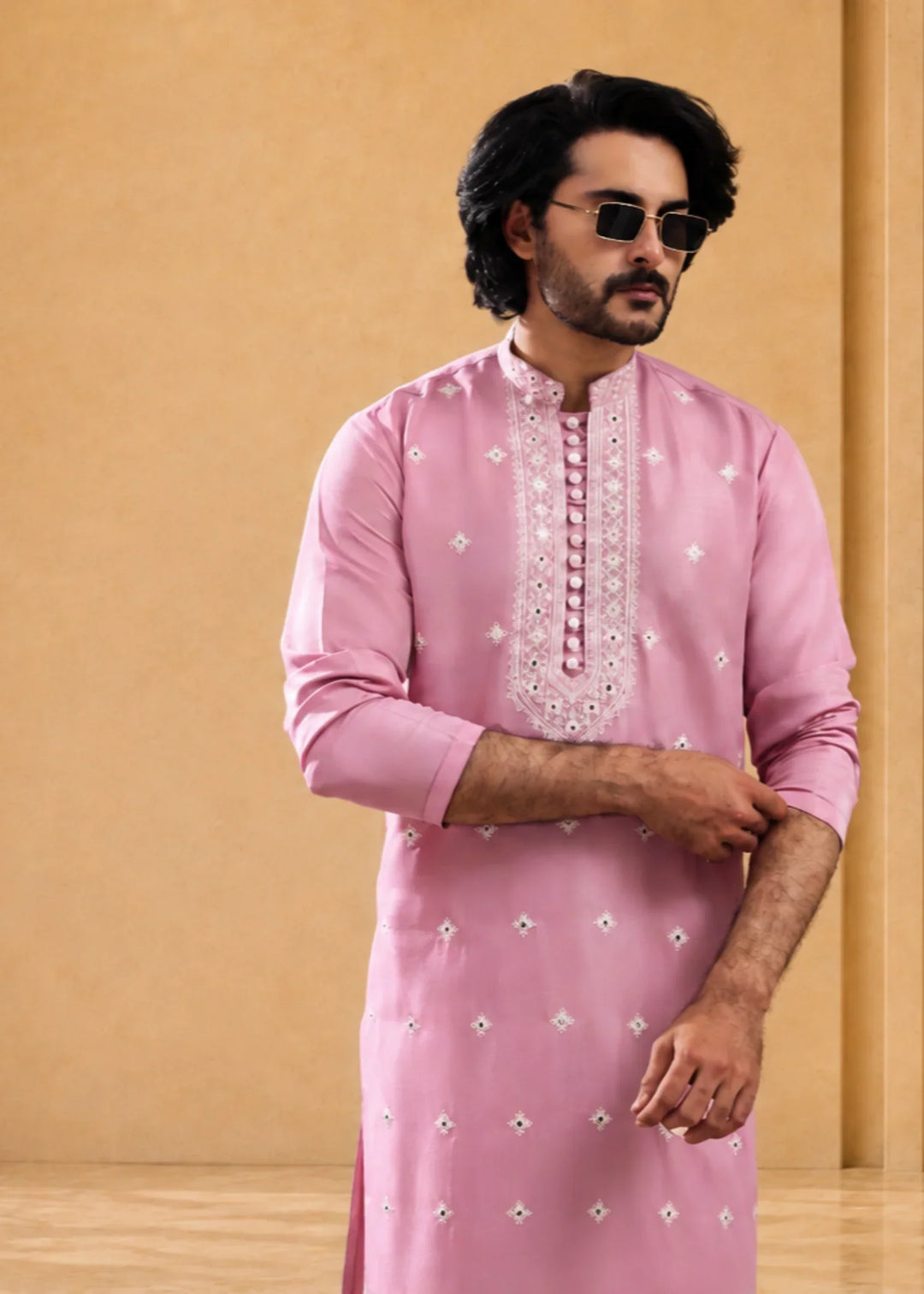 TGM Mens RTW Chikankari Chikankari Kurta Pajama Suit Regal Rose Festive Collection