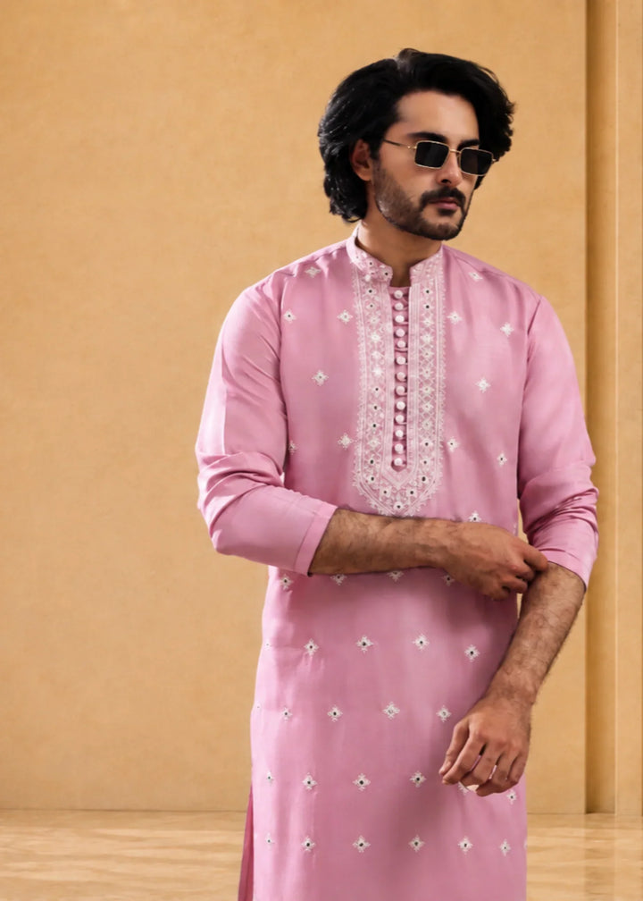 TGM Mens RTW Chikankari Chikankari Kurta Pajama Suit Regal Rose Festive Collection