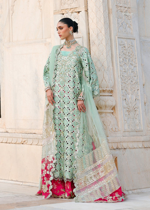 Saira Shakira Unstitched Embroidered Organza 3 Piece Suit SSR26UW Viola - Wedding Collection