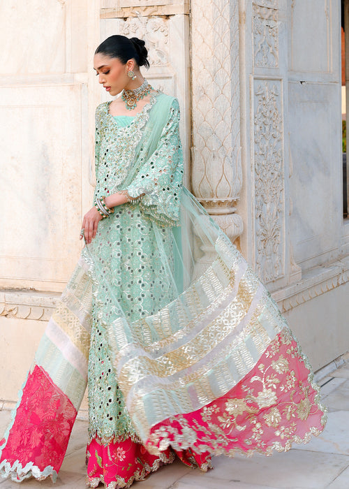 Saira Shakira Unstitched Embroidered Organza 3 Piece Suit SSR26UW Viola - Wedding Collection