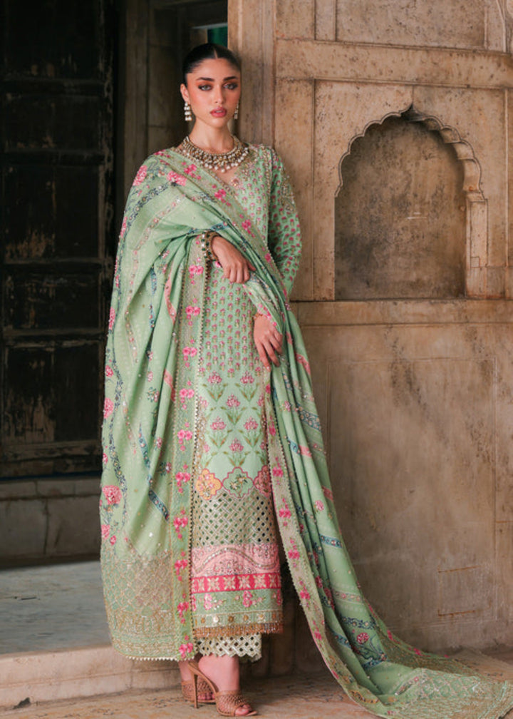 Saira Shakira Unstitched Embroidered Tissue Silk 3 Piece Suit SSR26UW Lotus - Wedding Collection