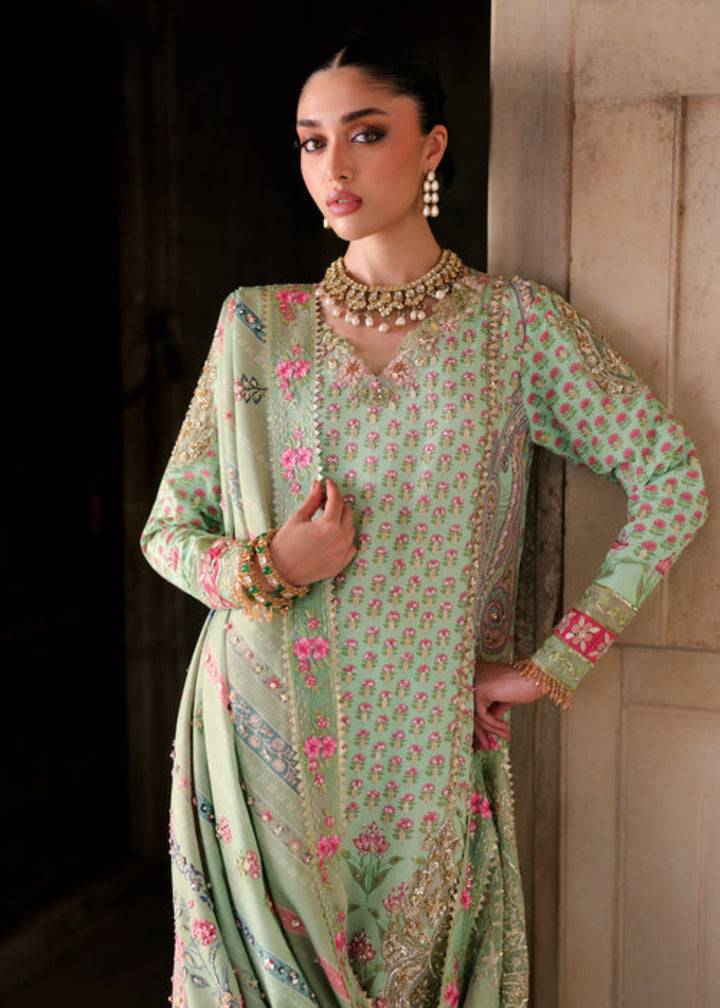 Saira Shakira Unstitched Embroidered Tissue Silk 3 Piece Suit SSR26UW Lotus - Wedding Collection