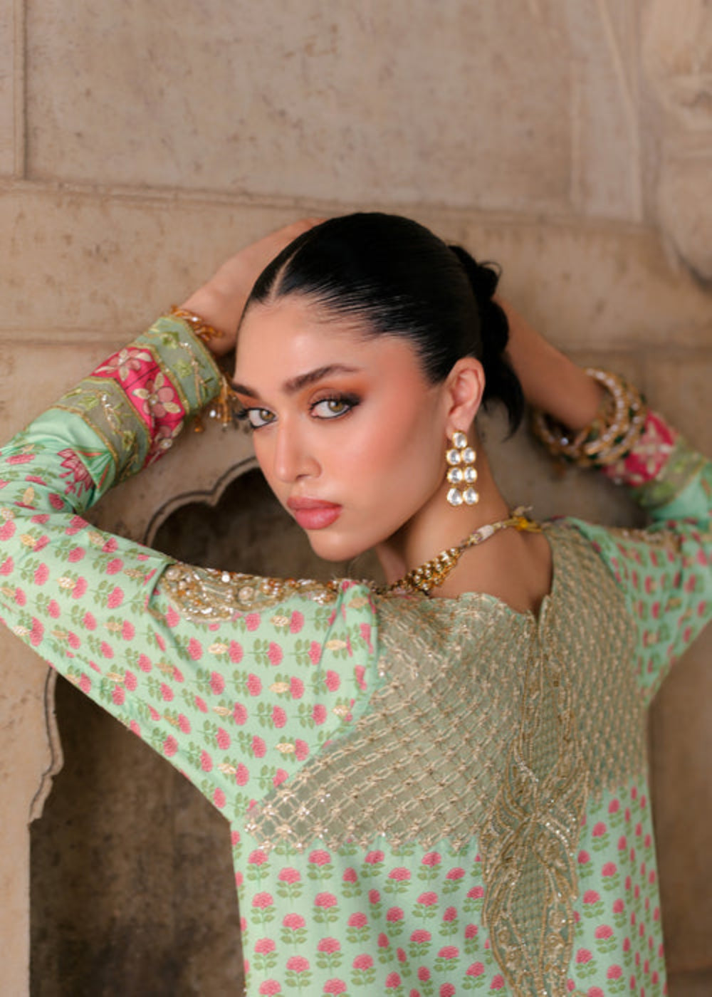 Saira Shakira Unstitched Embroidered Tissue Silk 3 Piece Suit SSR26UW Lotus - Wedding Collection