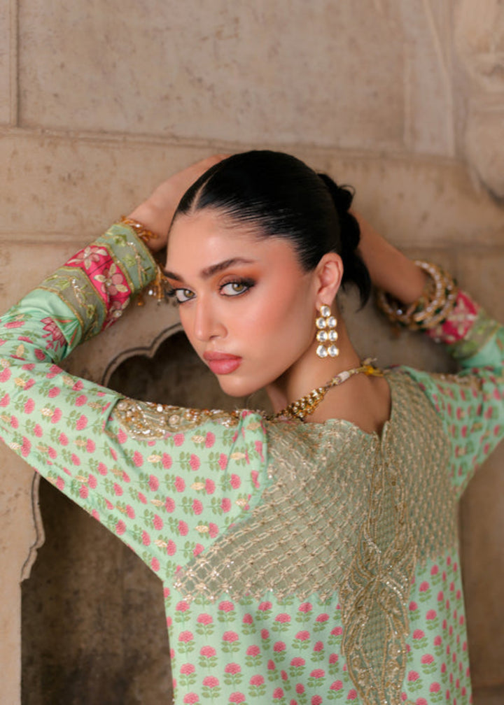 Saira Shakira Unstitched Embroidered Tissue Silk 3 Piece Suit SSR26UW Lotus - Wedding Collection