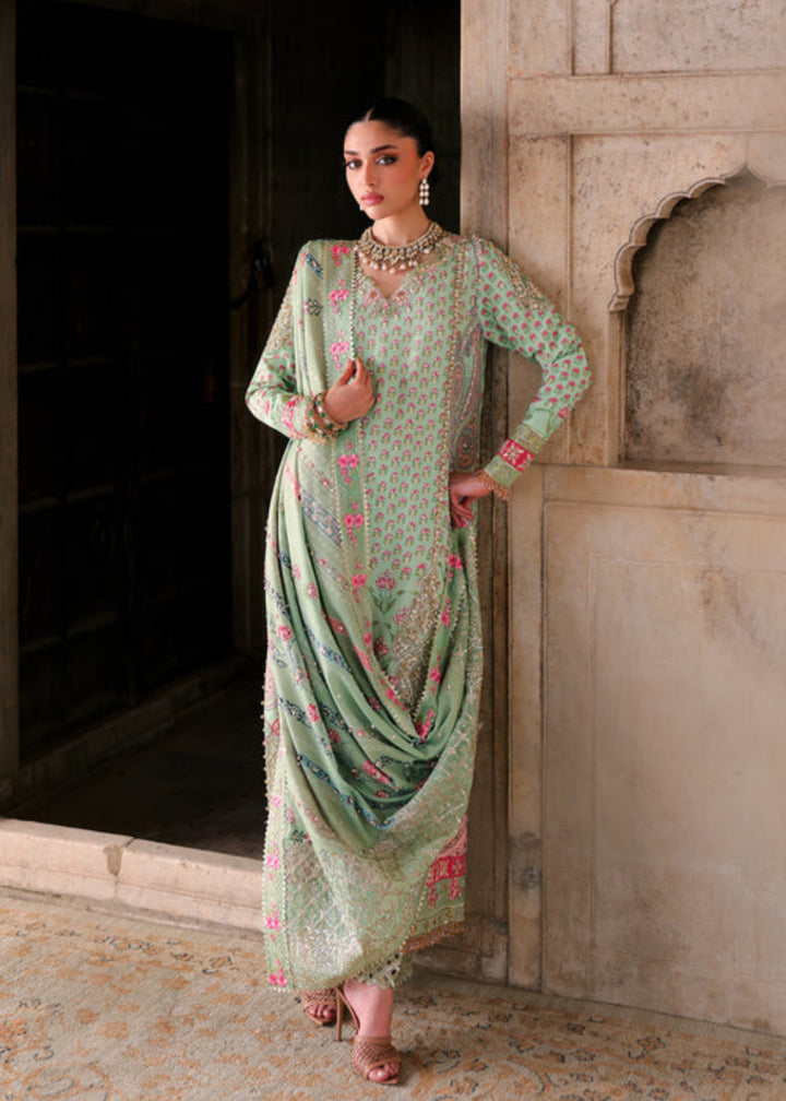 Saira Shakira Unstitched Embroidered Tissue Silk 3 Piece Suit SSR26UW Lotus - Wedding Collection