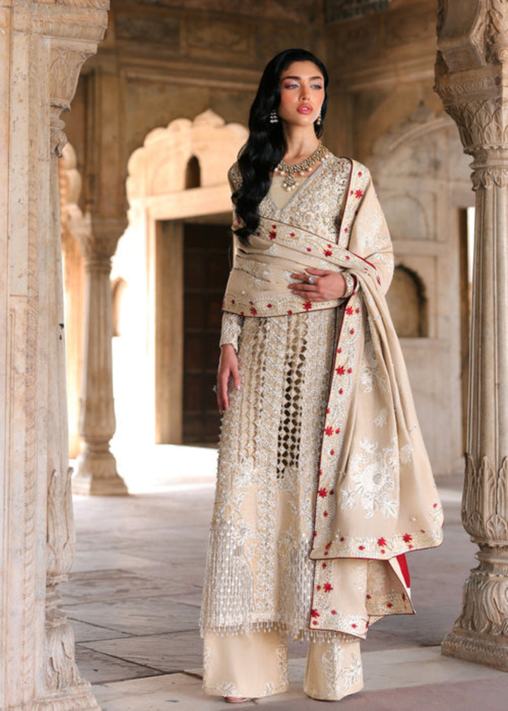 Saira Shakira Unstitched Embroidered Korean Silk 3 Piece Suit SSR26UW Rose - Wedding Collection