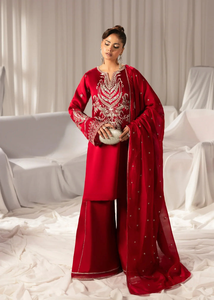 Celeste by Jamni RTW Embroidered Sheesh Silk 3 Piece Suit AMBER Festive Collection