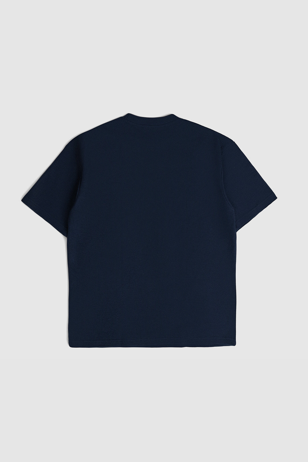 Muraqsh Ready To Wear Solids Waffle Men Navy Blue Oversized T-Shirt ABD-NBWOT - Summer Collection