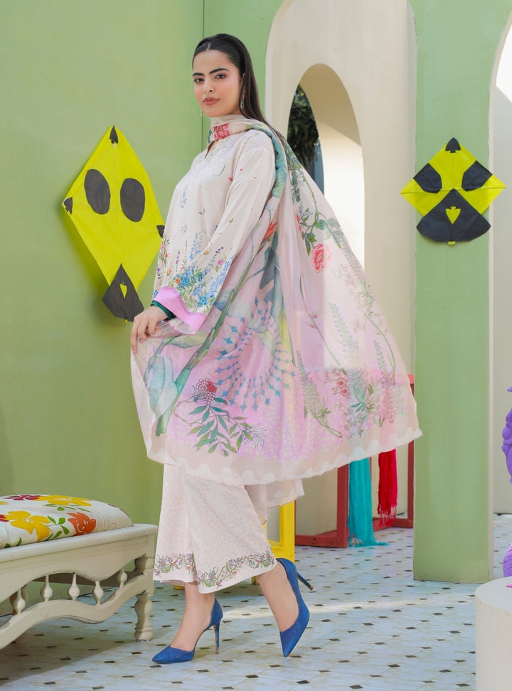 Printnation by Anayra Amal RTW Printed Poly Raw Silk 3 Piece Soft Static - Casual Collection