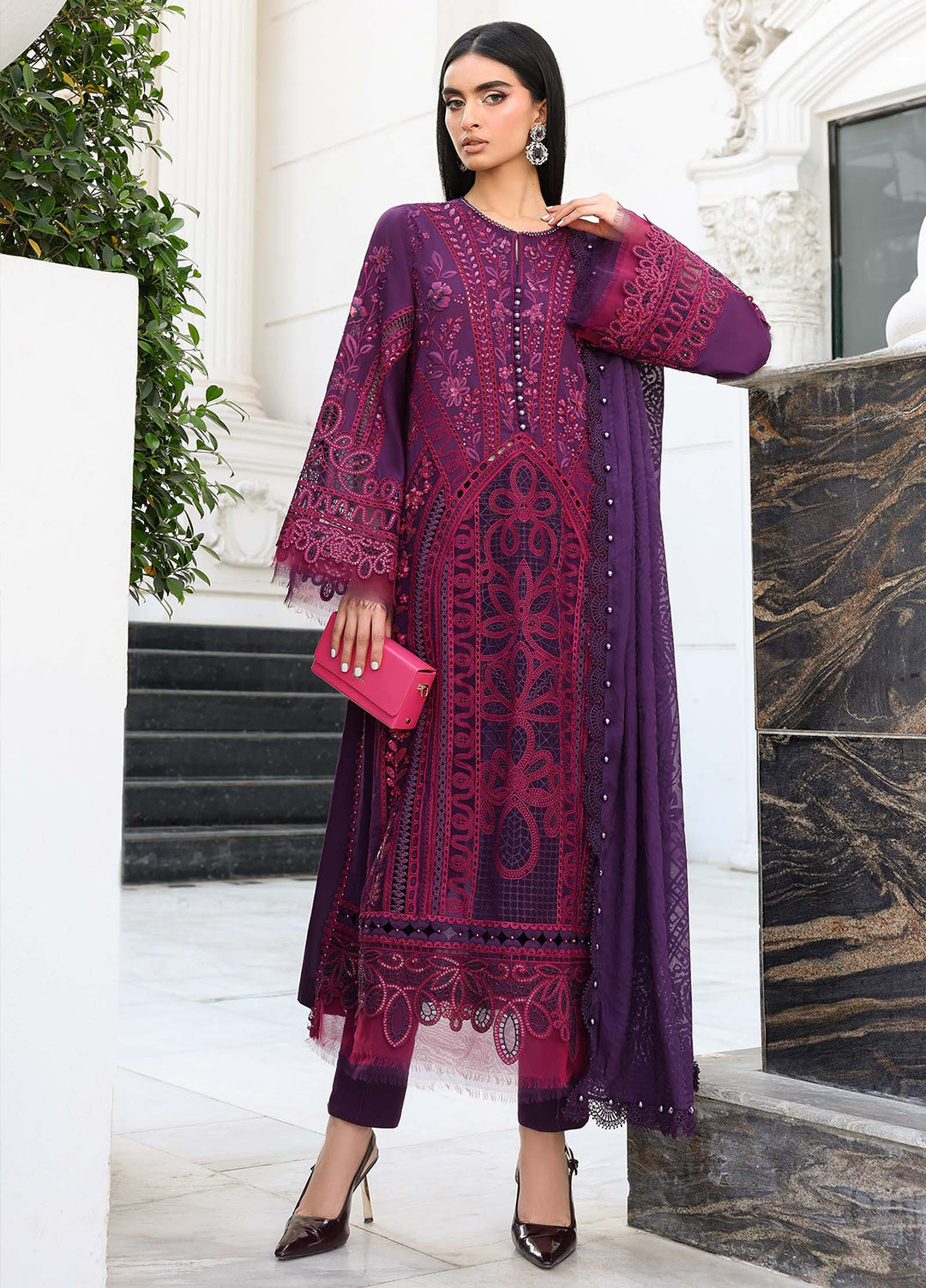 Maria B Unstitched Embroidered Lawn 3 Piece Suit MB26ULE D14 - Eid Collection
