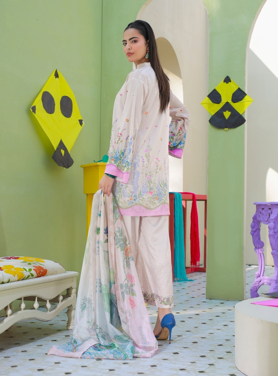 Printnation by Anayra Amal RTW Printed Poly Raw Silk 3 Piece Soft Static - Casual Collection