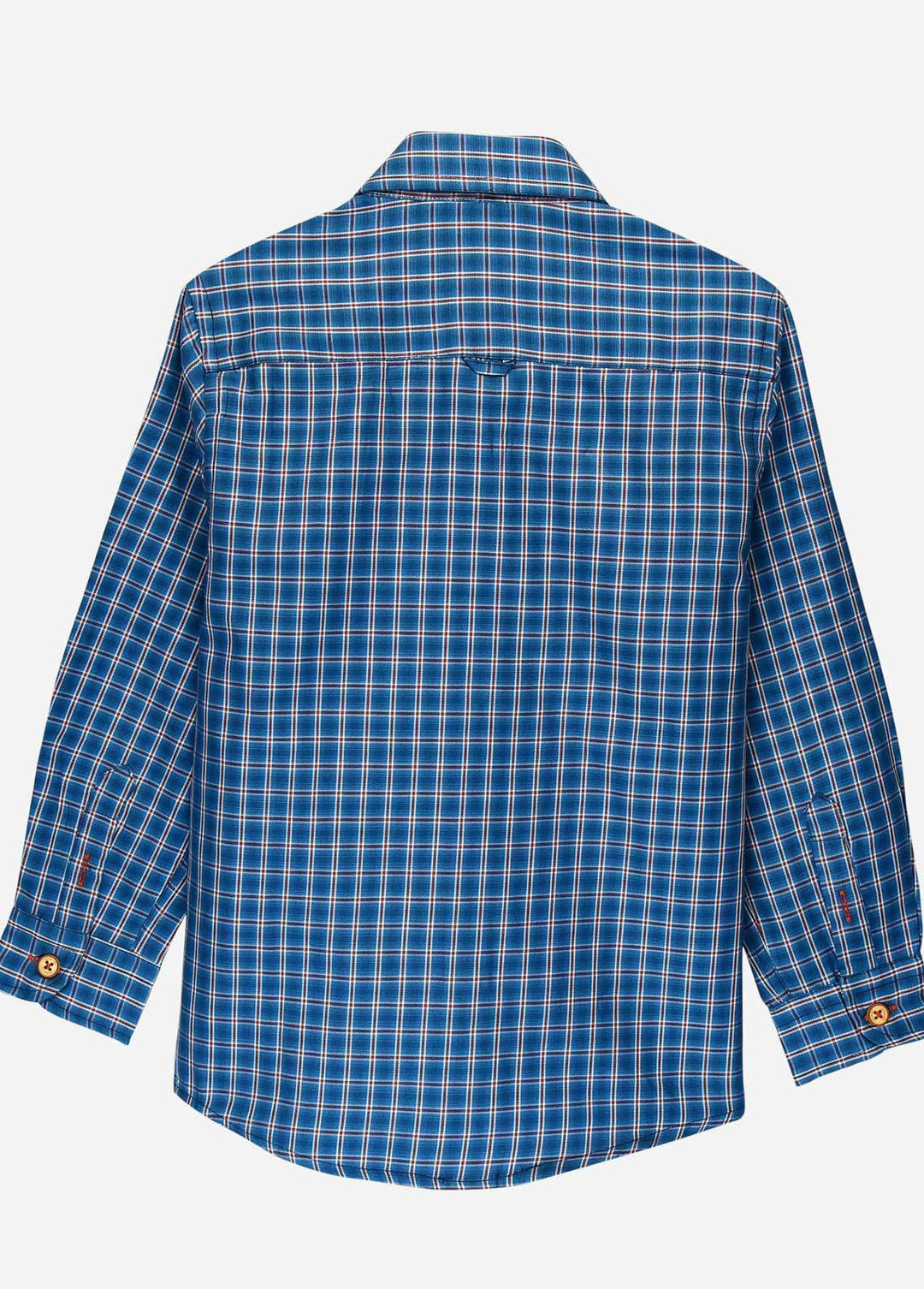 Brumano Cotton Casual Shirts for Boys -   Teal Blue Casual Check Shirt - Junior