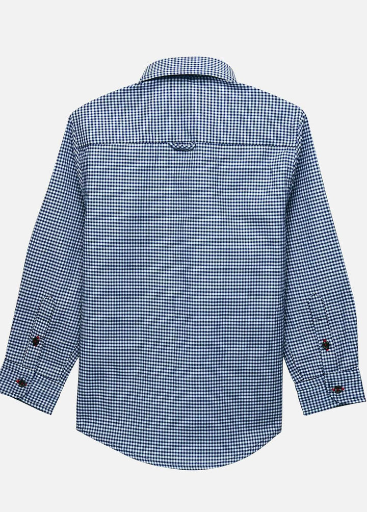 Brumano Cotton Casual Shirts for Boys -   Blue Gingham Casual Check Shirt - Junior