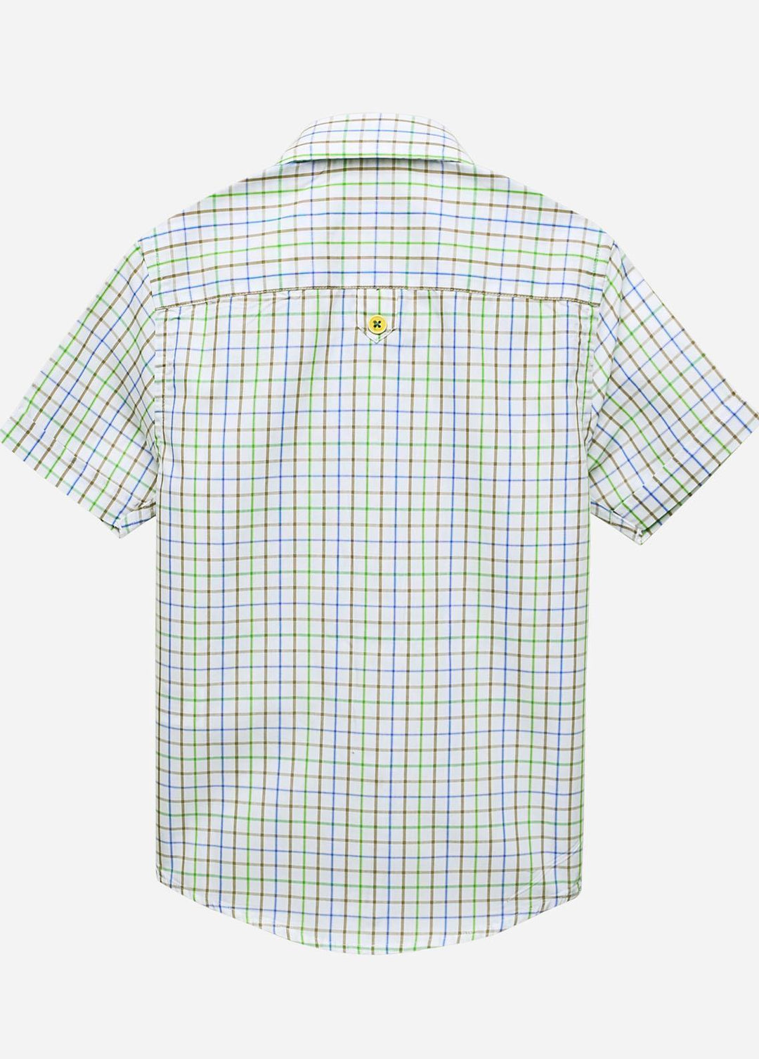 Brumano Cotton Casual Shirts for Boys -  White & Green Casual Checkered Shirt