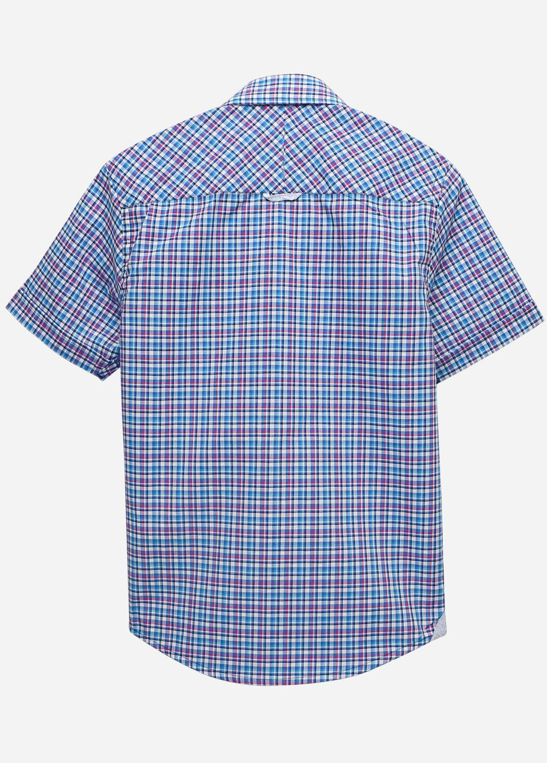 Brumano Cotton Casual Shirts for Boys -  Purple & Blue Checkered Short Sleeve Casual Shirt