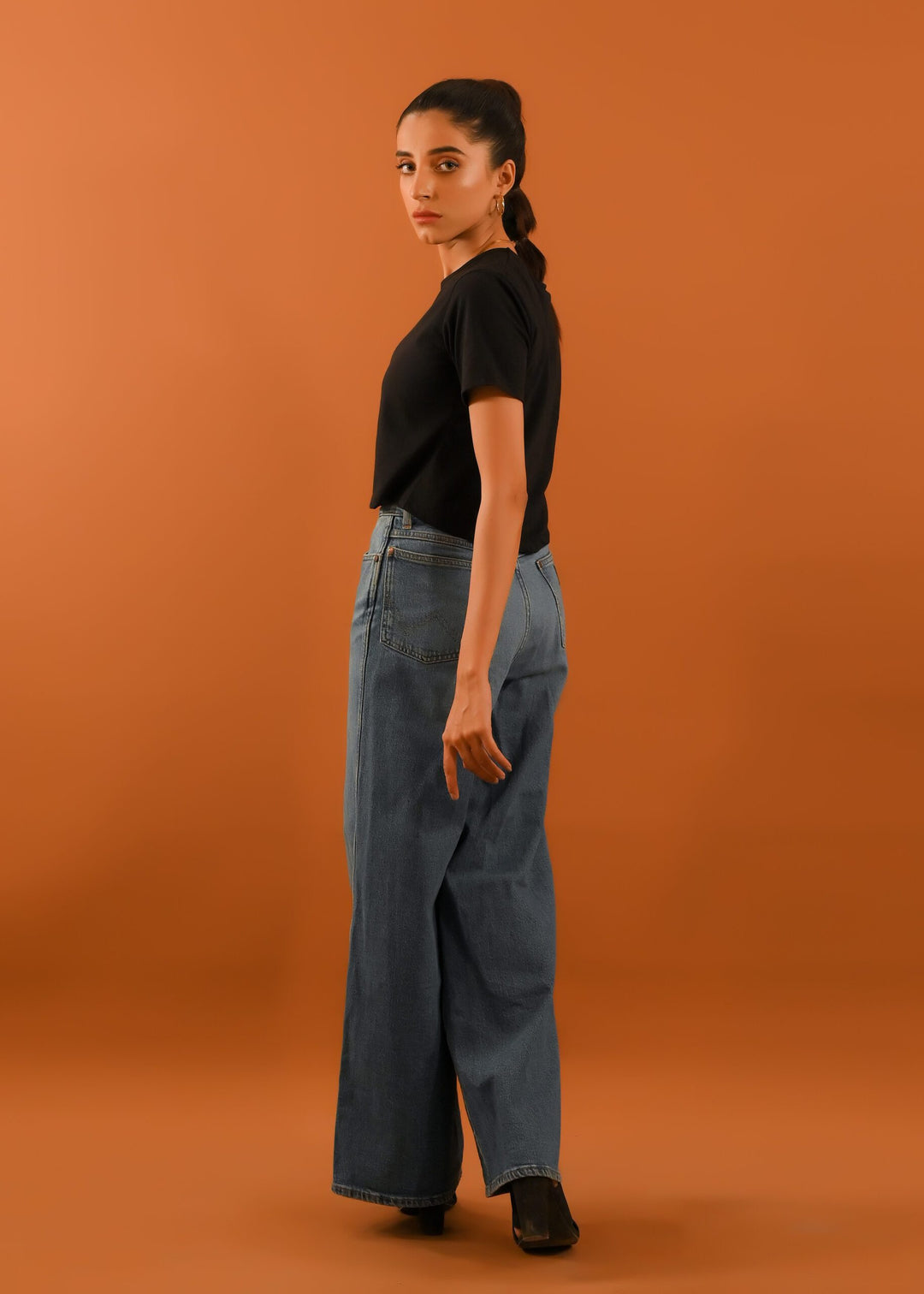 Dhaga Women Western Solids T- Shirt jersy Black Crop DT10002 - Summer Collection