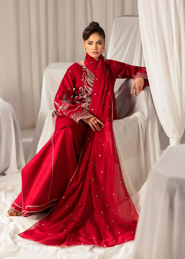 Celeste by Jamni RTW Embroidered Sheesh Silk 3 Piece Suit AMBER Festive Collection