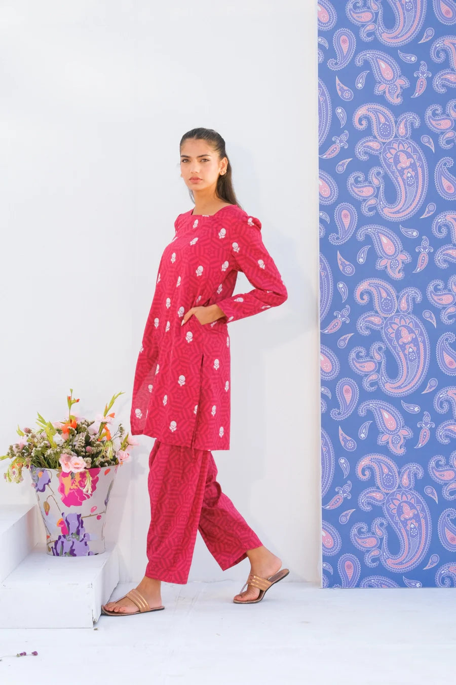 Dhaga Women Pret Printed 2 Piece Lawn Matching Separate FW24DSP0024 - Summer Collection