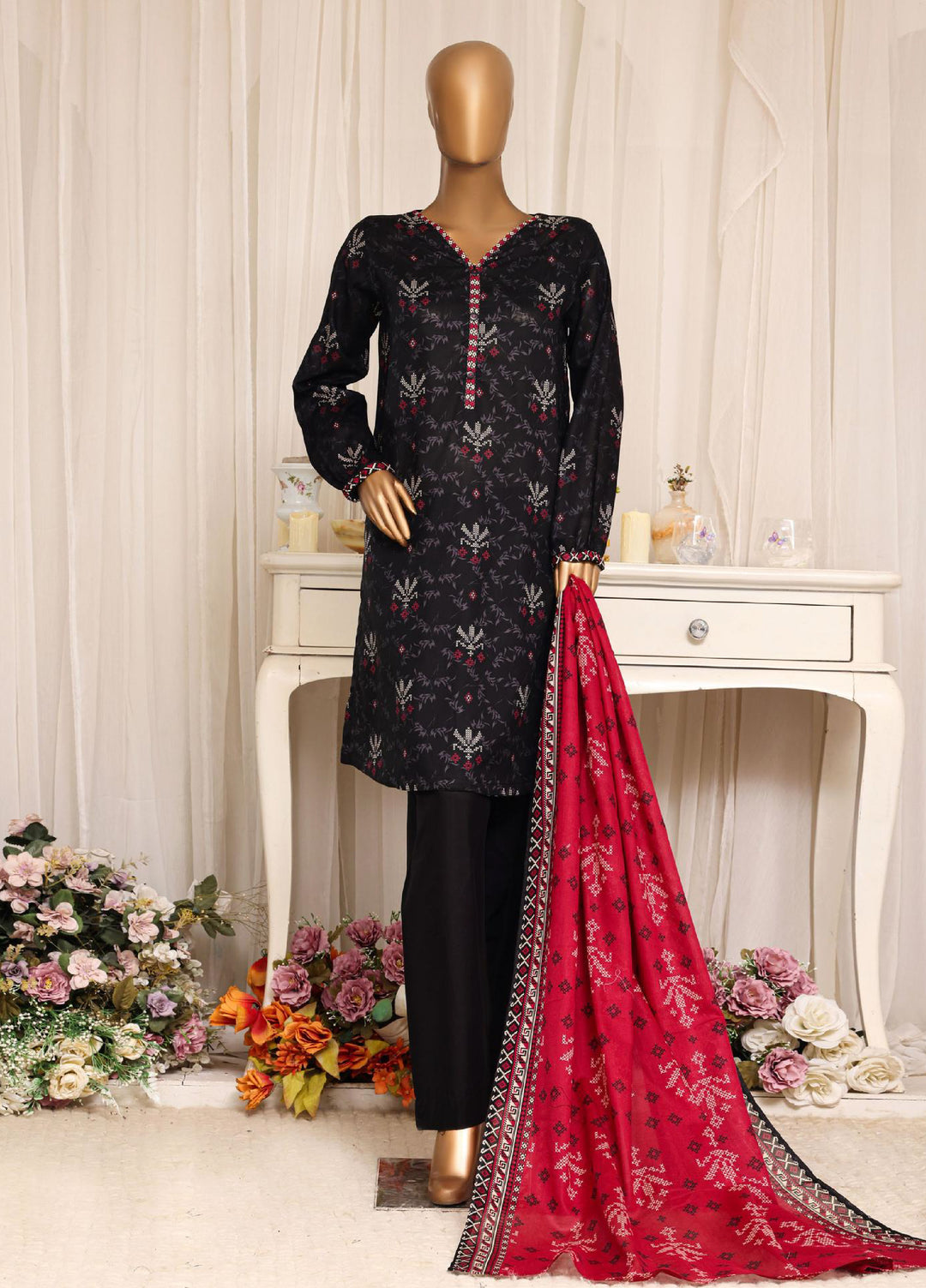 HZ Textiles RTW Printed Lawn 3 Piece Suit HZ26PPL LPT-3P-2607 - Casual Collection