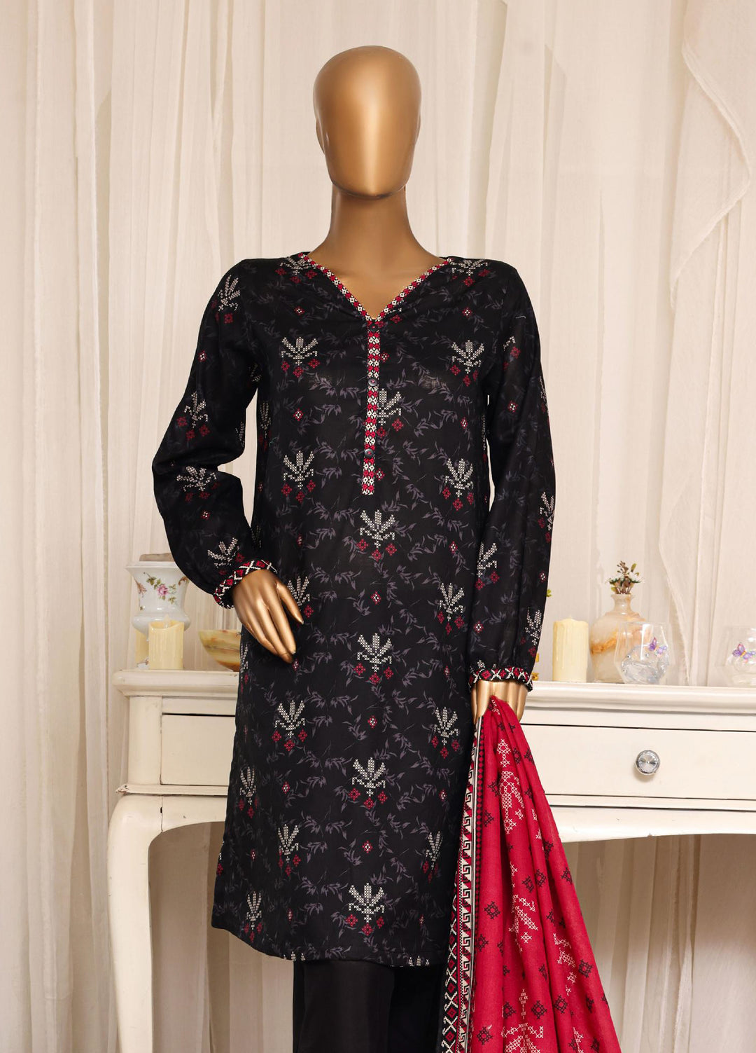 HZ Textiles RTW Printed Lawn 3 Piece Suit HZ26PPL LPT-3P-2607 - Casual Collection