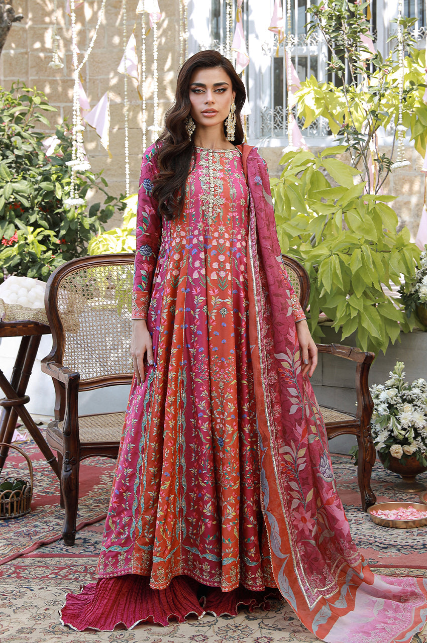 Erina From Nizka By Nida Rehan RTW Hand work Raw Silk 3 Piece Suit Saren - Festive Collection