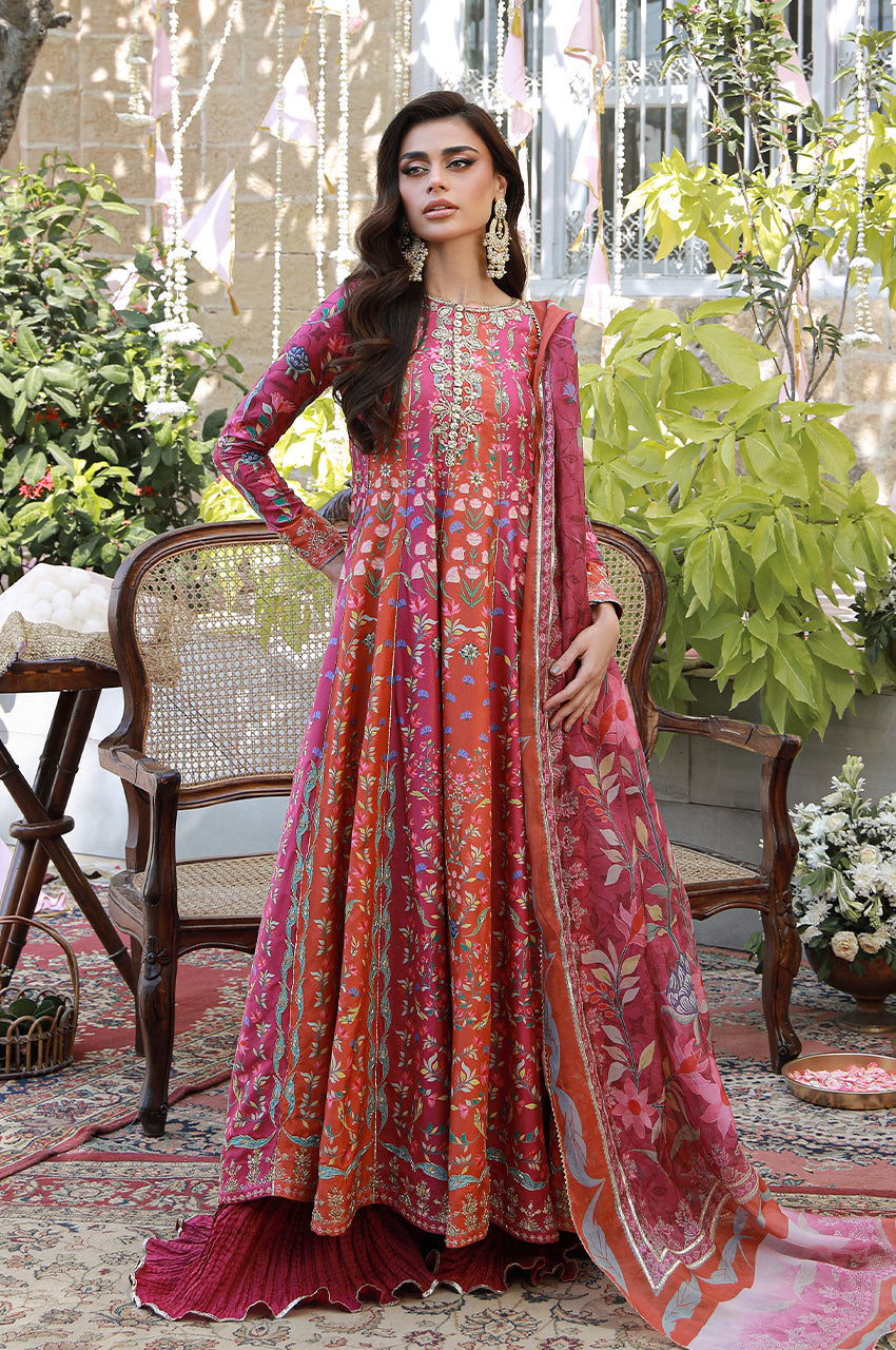 Erina From Nizka By Nida Rehan RTW Hand work Raw Silk 3 Piece Suit Saren - Festive Collection