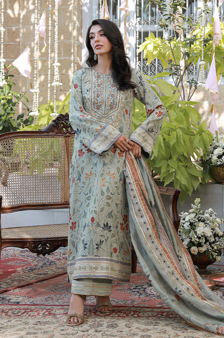 Erina From Nizka By Nida Rehan RTW Hand work Khaddi Silk 2 Piece Suit Ivera - Festive Collection