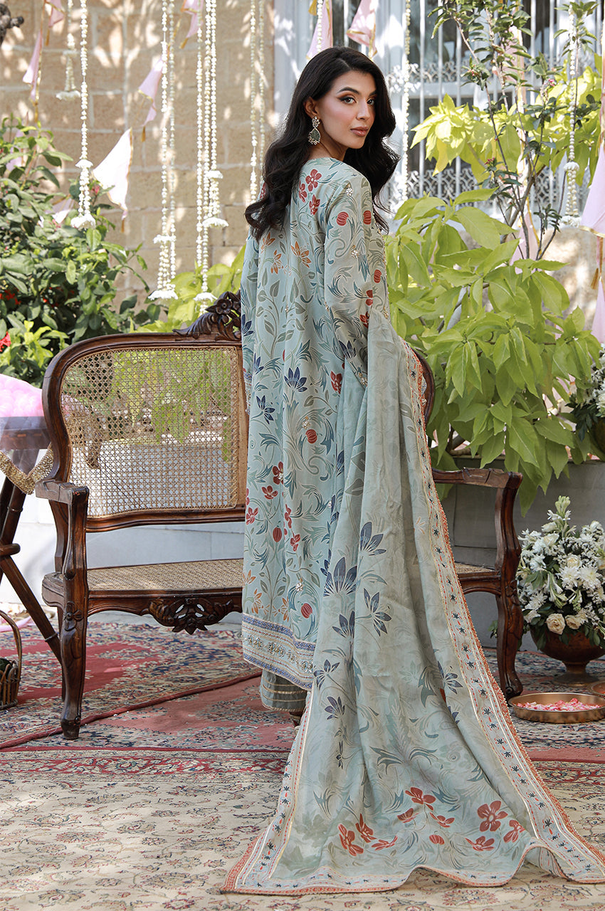 Erina From Nizka By Nida Rehan RTW Hand work Khaddi Silk 2 Piece Suit Ivera - Festive Collection