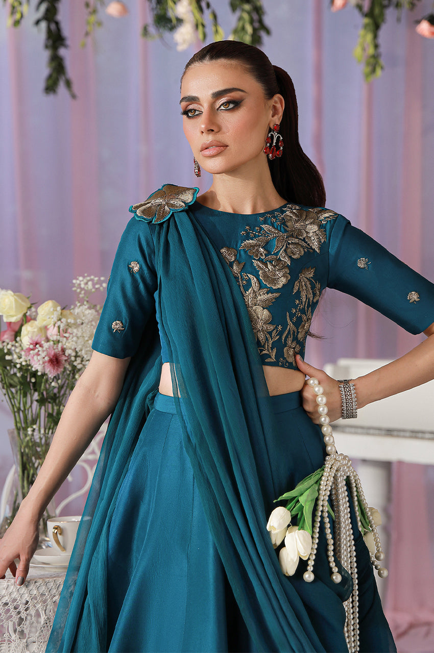 Sera From Nizka By Nida Rehan RTW Embroidered Organza 3 Piece Suit Maera - Festive Collection