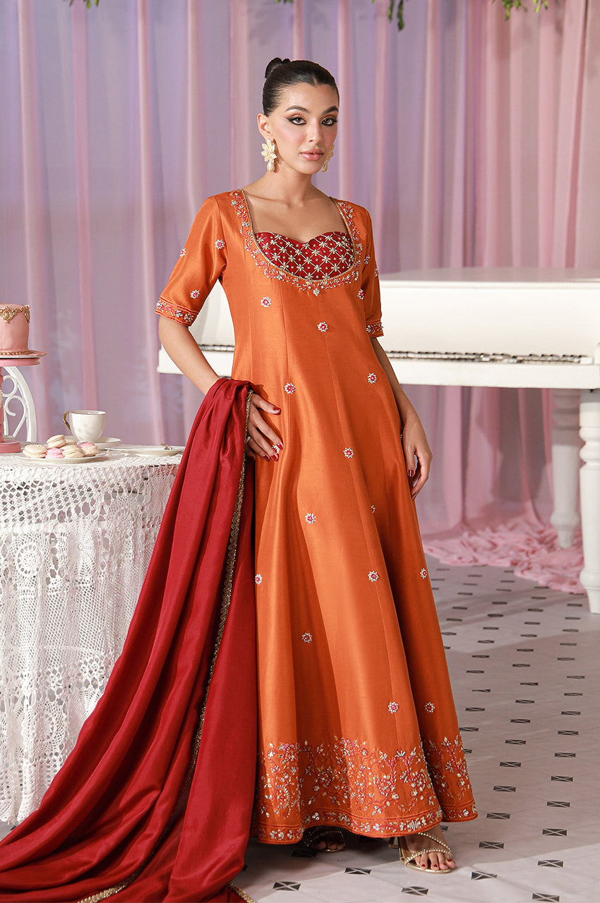 Sera From Nizka By Nida Rehan RTW Hand work Raw Silk 3 Piece Suit Zarel - Festive Collection