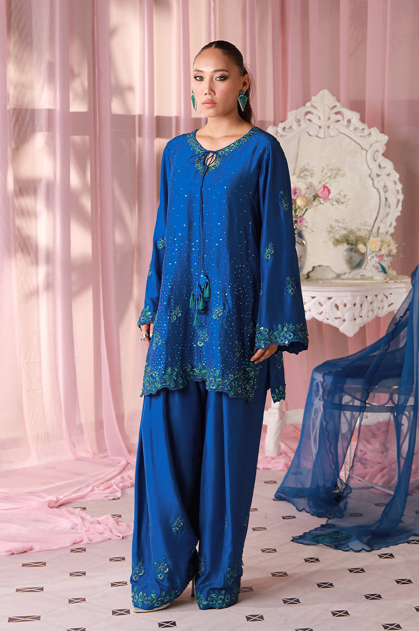 Sera From Nizka By Nida Rehan RTW Hand work Khaddi Net 3 Piece Suit Nayel - Festive Collection