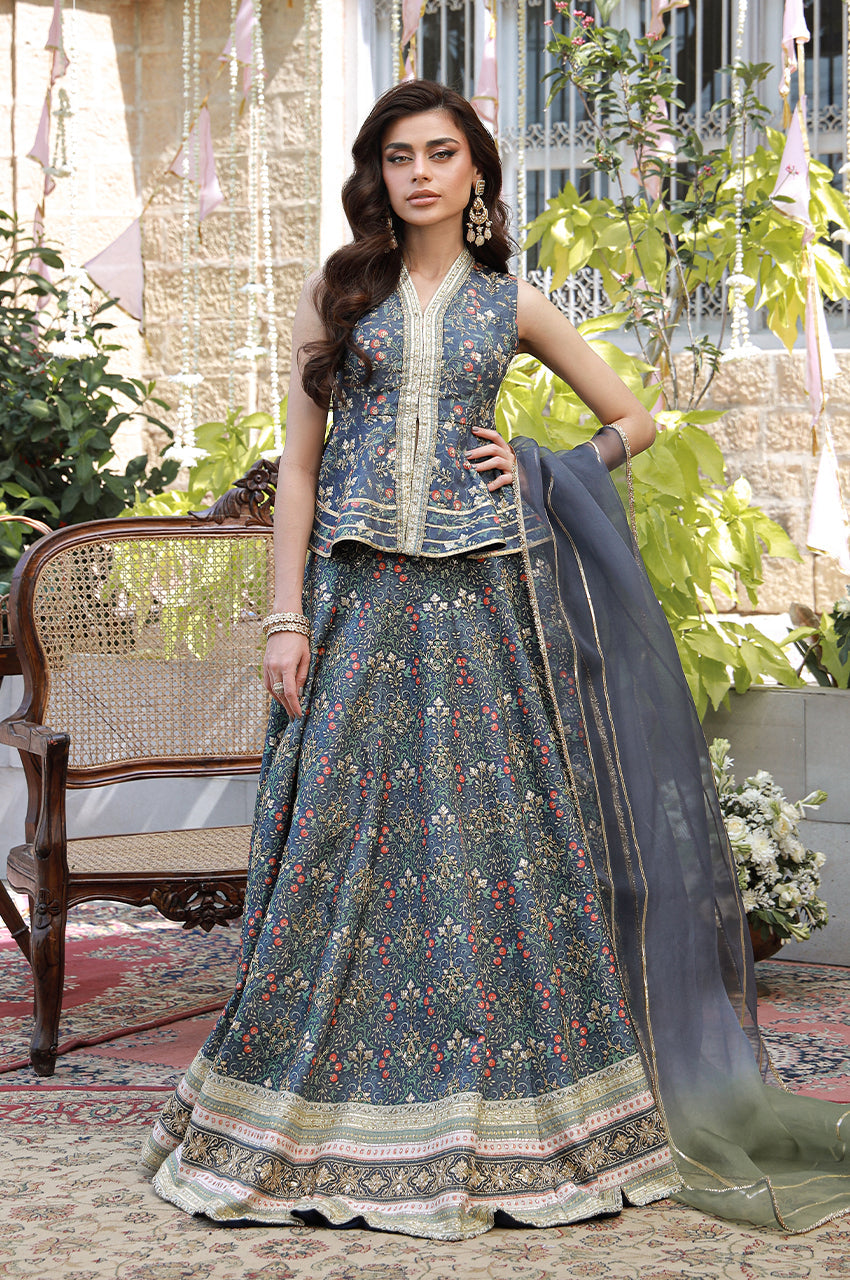 Erina From Nizka By Nida Rehan RTW Hand work Pure Raw Silk 3 Piece Suit Amera - Festive Collection