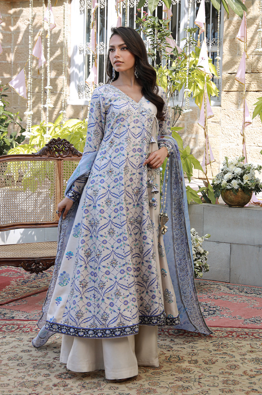 Erina From Nizka By Nida Rehan RTW Hand work Organza 3 Piece Suit Lisel - Festive Collection
