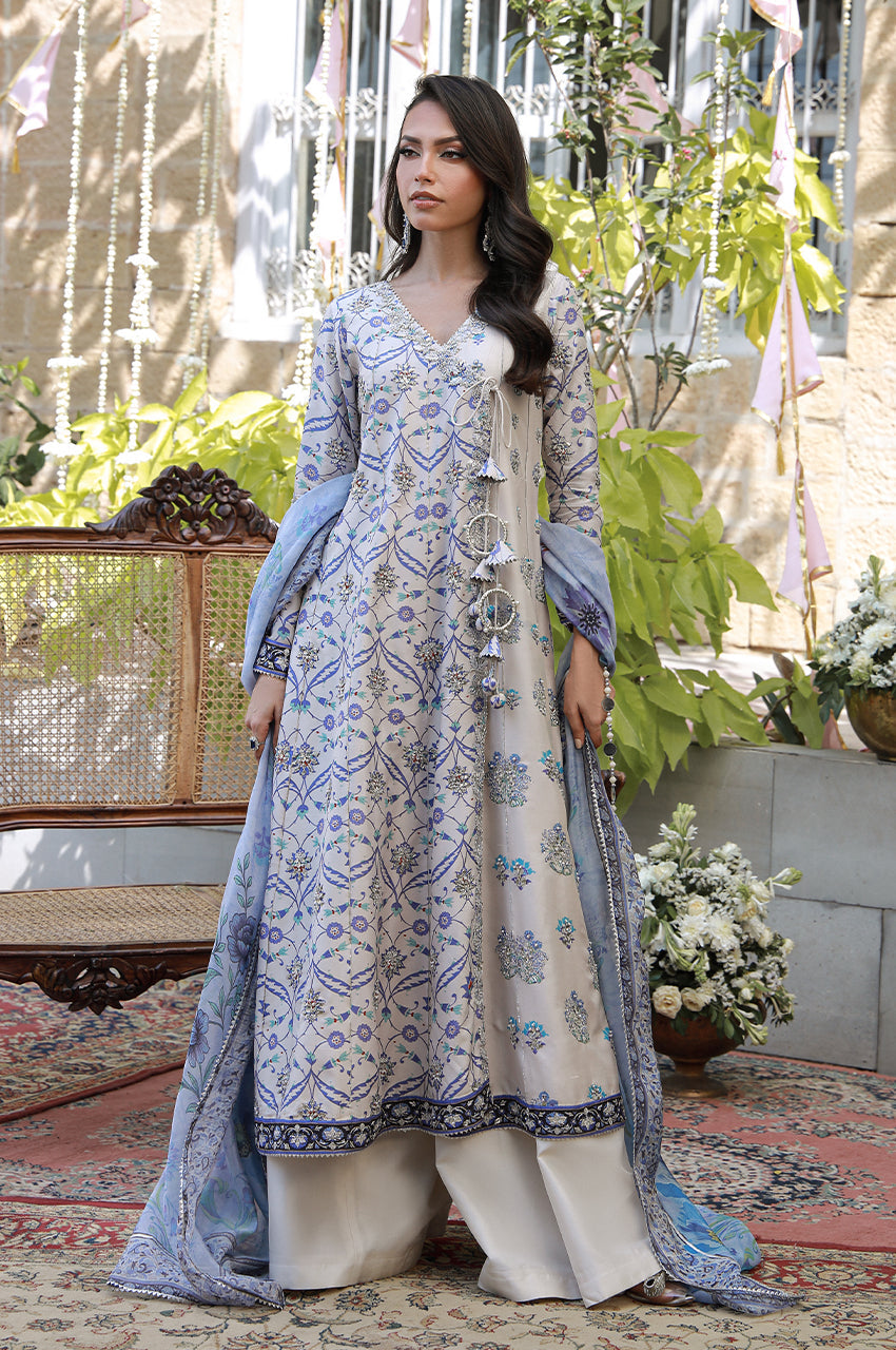 Erina From Nizka By Nida Rehan RTW Hand work Organza 3 Piece Suit Lisel - Festive Collection