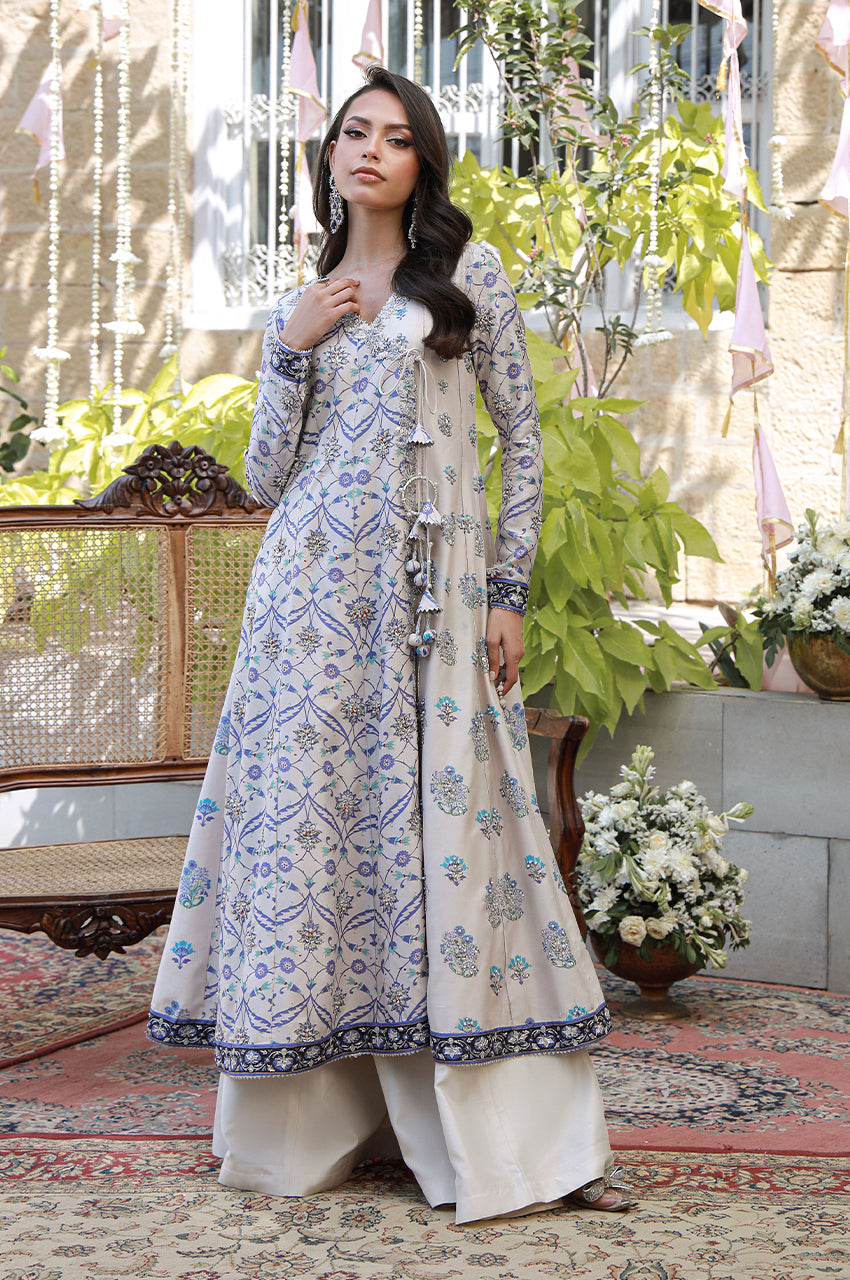 Erina From Nizka By Nida Rehan RTW Hand work Organza 3 Piece Suit Lisel - Festive Collection