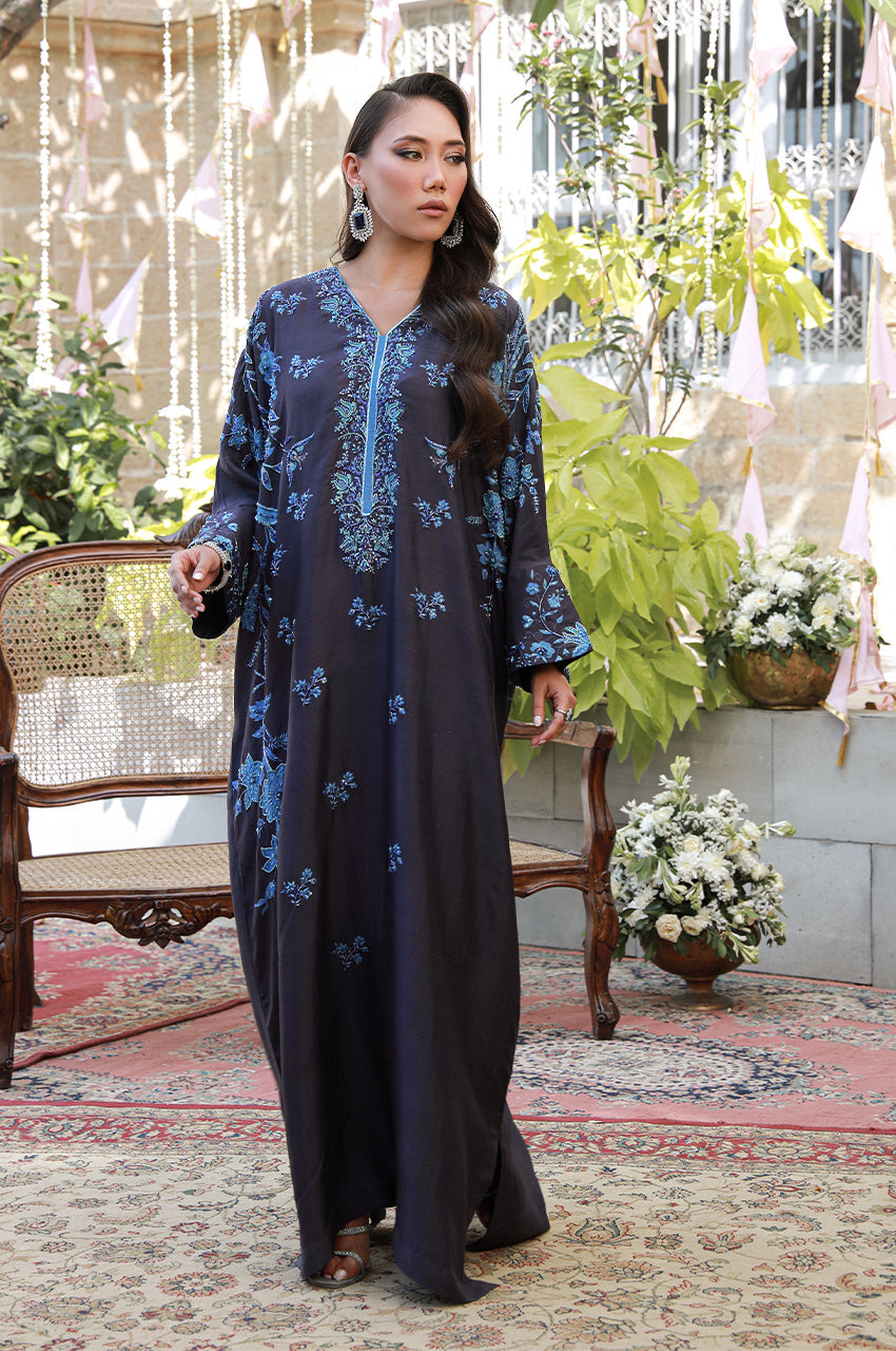 Erina From Nizka By Nida Rehan RTW Hand work Raw Silk 2 Piece Suit Azel - Festive Collection