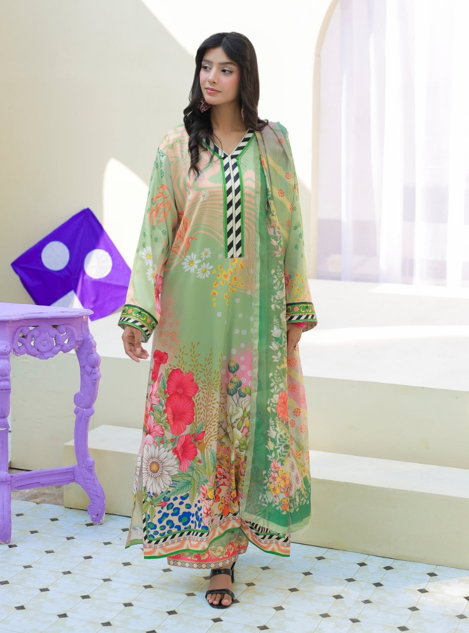 Printnation by Anayra Amal Unstitched Printed Ploy Raw Silk 3 Piece Still Motion - Casual Collection