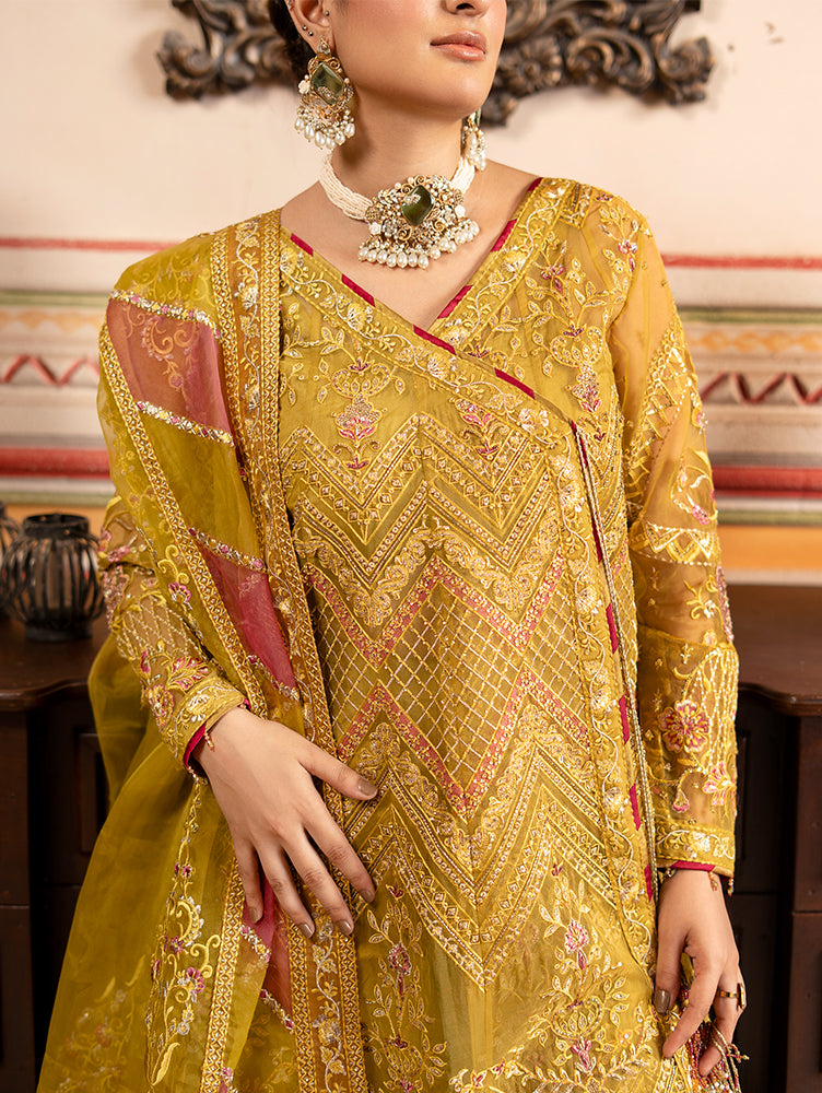 Zebtan Women Unstitched Embroidered Organza 3 Piece Suit RZ-06 Festive Collection